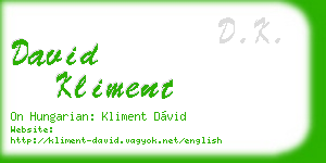 david kliment business card